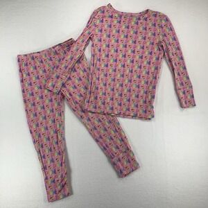 Posh Peanut Lisa Frank Pajama Set Pjs‎ 3t-4t Logo Rainbow Hearts Pink